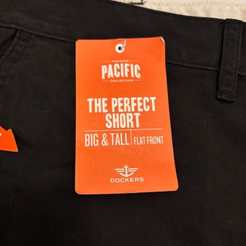 Dockers Pacific Collection NWT Flat Front Black Brushed Cotton Size 60 - Picture 2 of 6